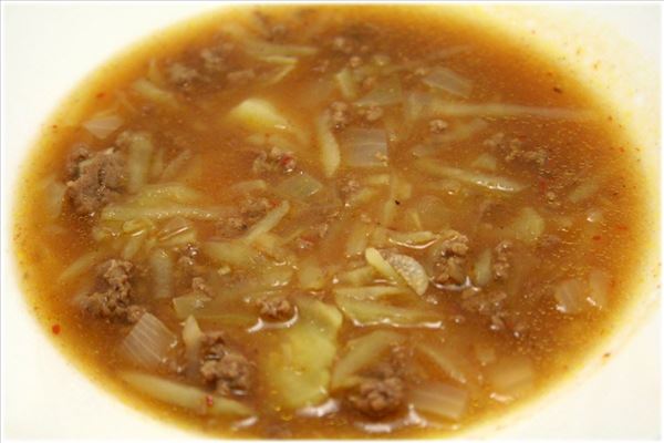 Beef soup with grated potatoes